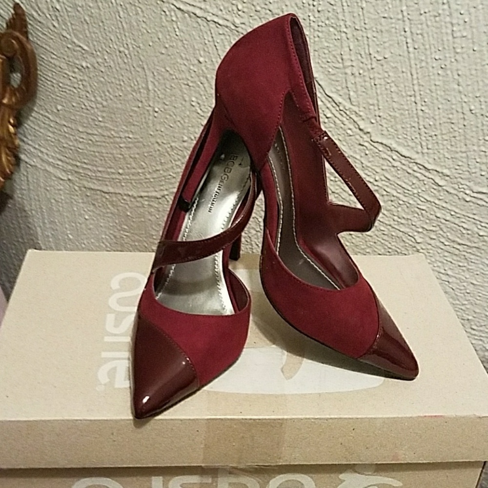BCBGeneration Burgundy Stilettos